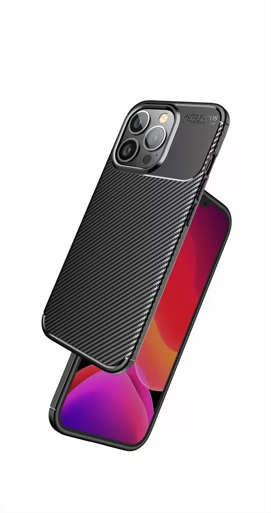 Silikonové pouzdro Premium Coolcase Carbon na mobil Apple iPhone X / XS Černé