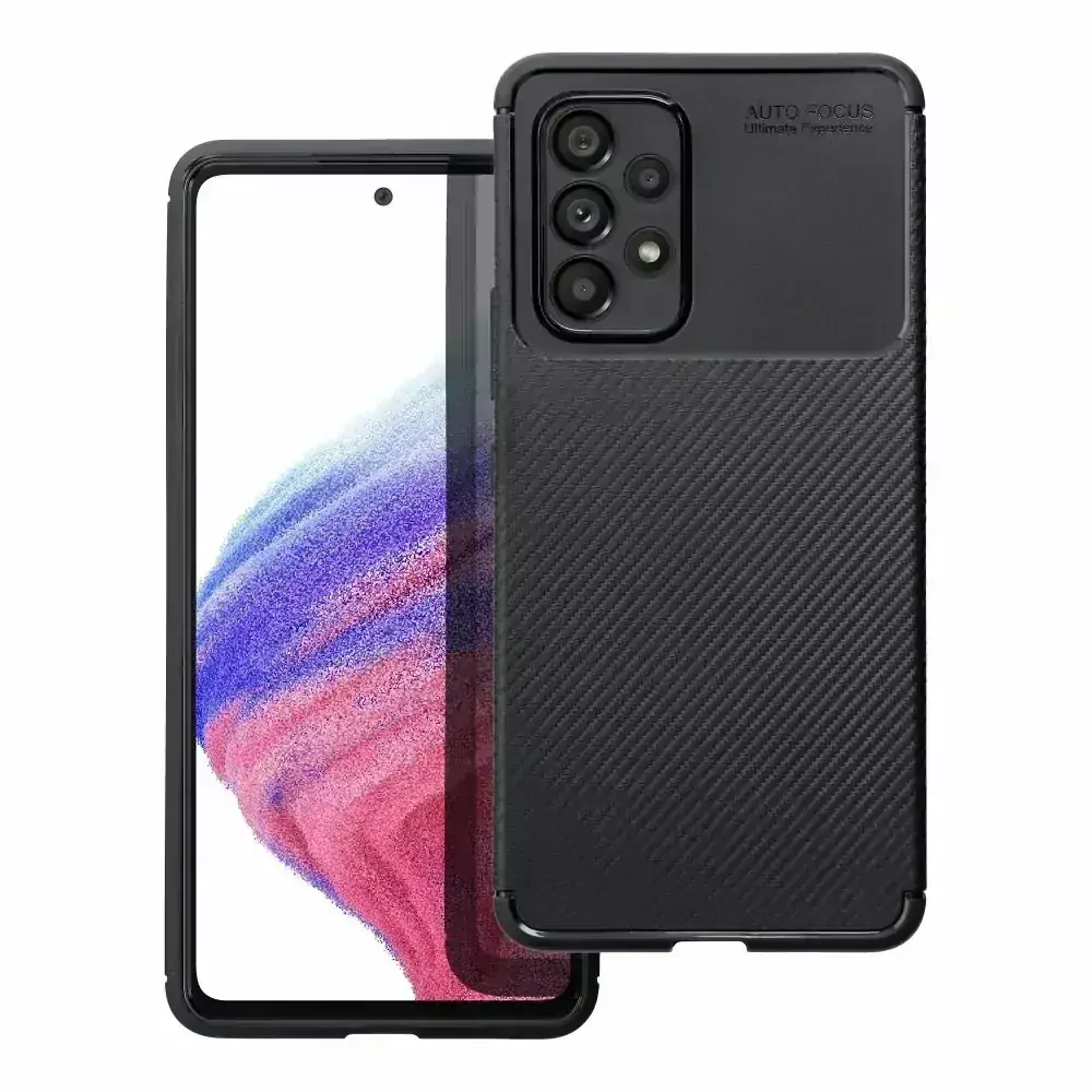 Silikonové pouzdro Premium Coolcase Carbon na mobil Samsung Galaxy A52 / A52 5G Černé