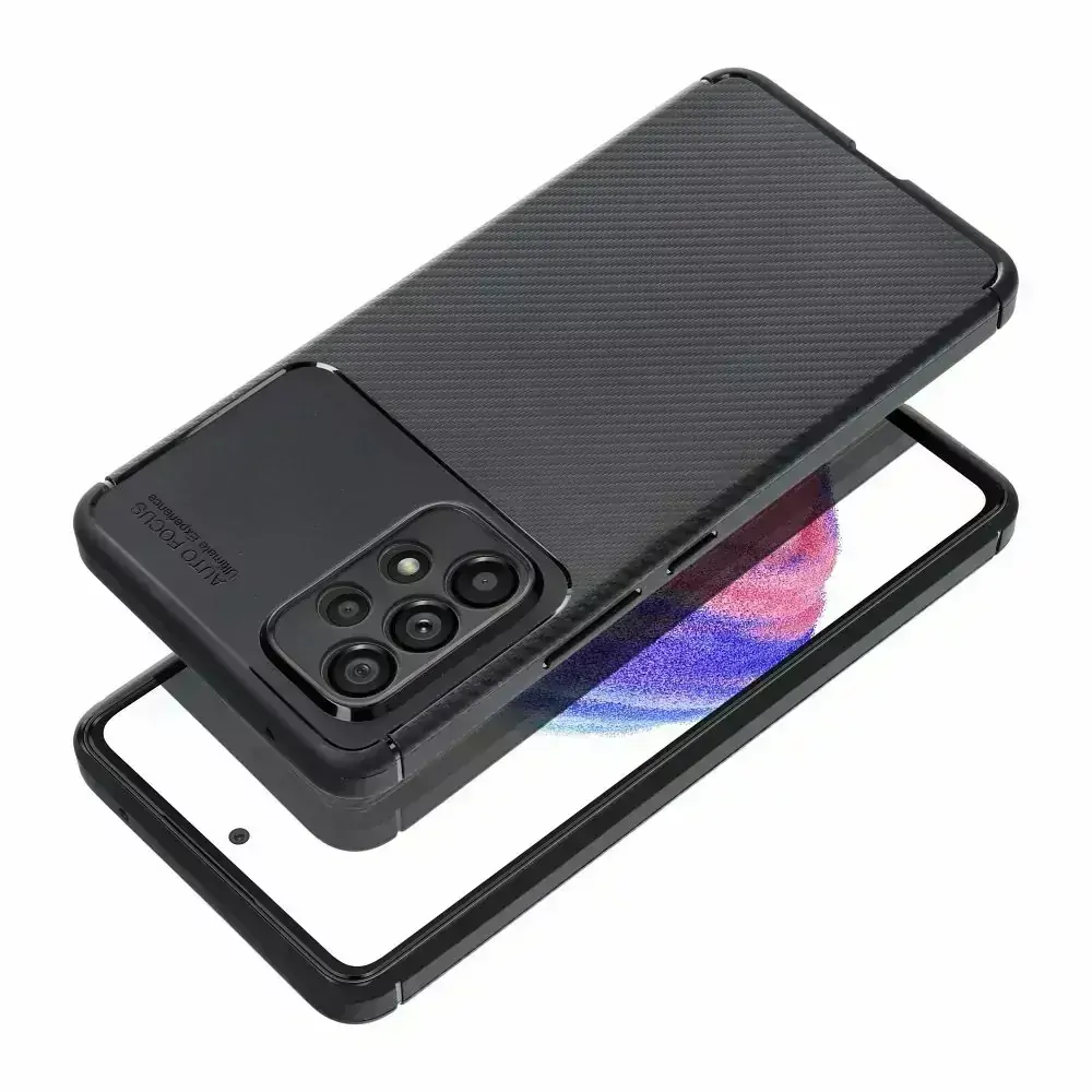 Silikonové pouzdro Premium Coolcase Carbon na mobil Samsung Galaxy A52 / A52 5G Černé