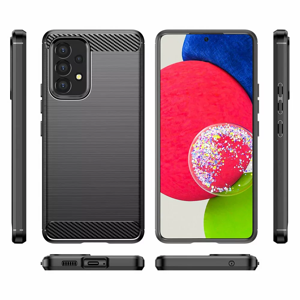 Silikonové pouzdro Coolcase Carbon na mobil Samsung Galaxy M13 Černé
