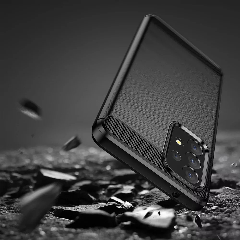 Silikonové pouzdro Coolcase Carbon na mobil Samsung Galaxy M13 Černé