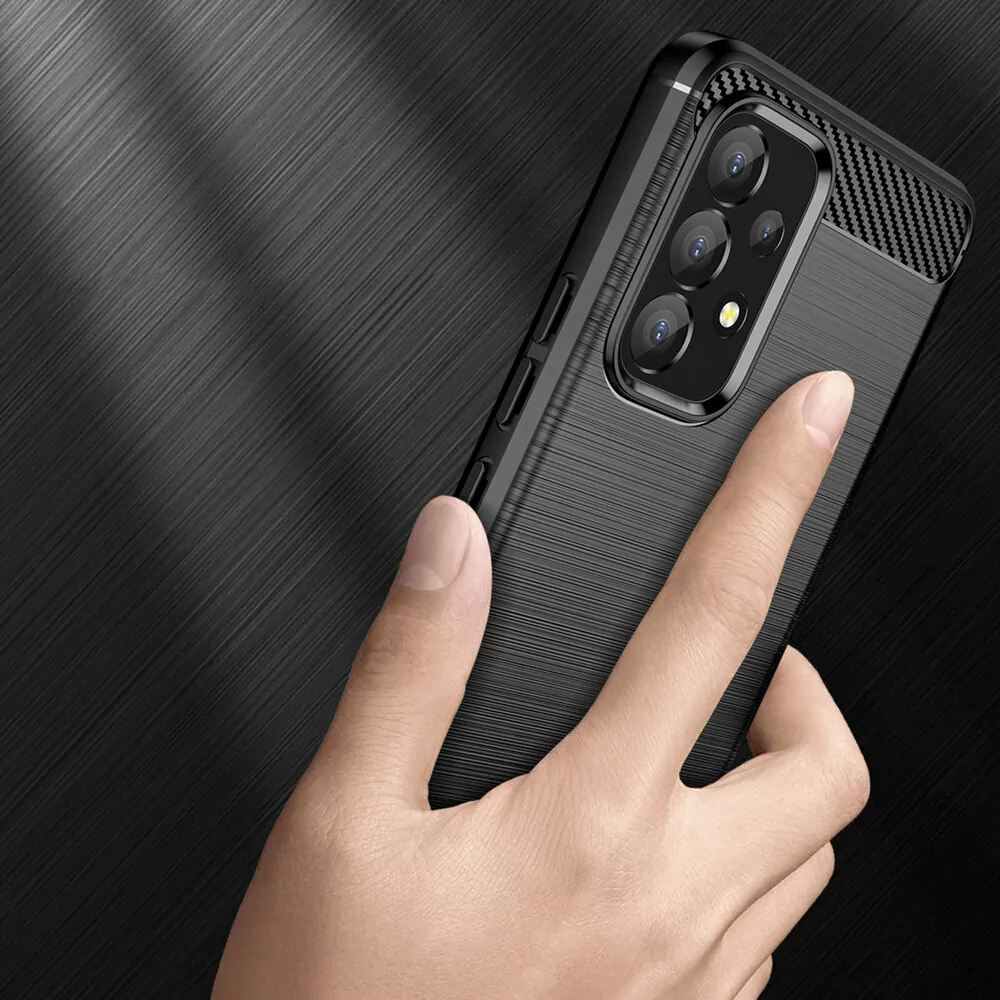 Silikonové pouzdro Coolcase Carbon na mobil Samsung Galaxy M13 Černé