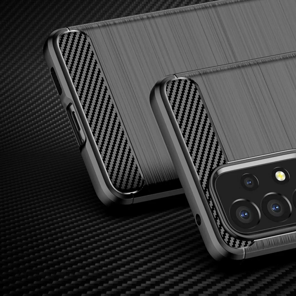 Silikonové pouzdro Coolcase Carbon na mobil Samsung Galaxy M13 Černé