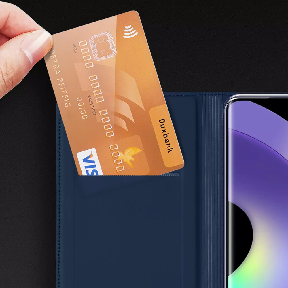Prémiové flipové pouzdro DUX DUCIS SKIN na mobil Samsung Galaxy A54 5G zlatavé