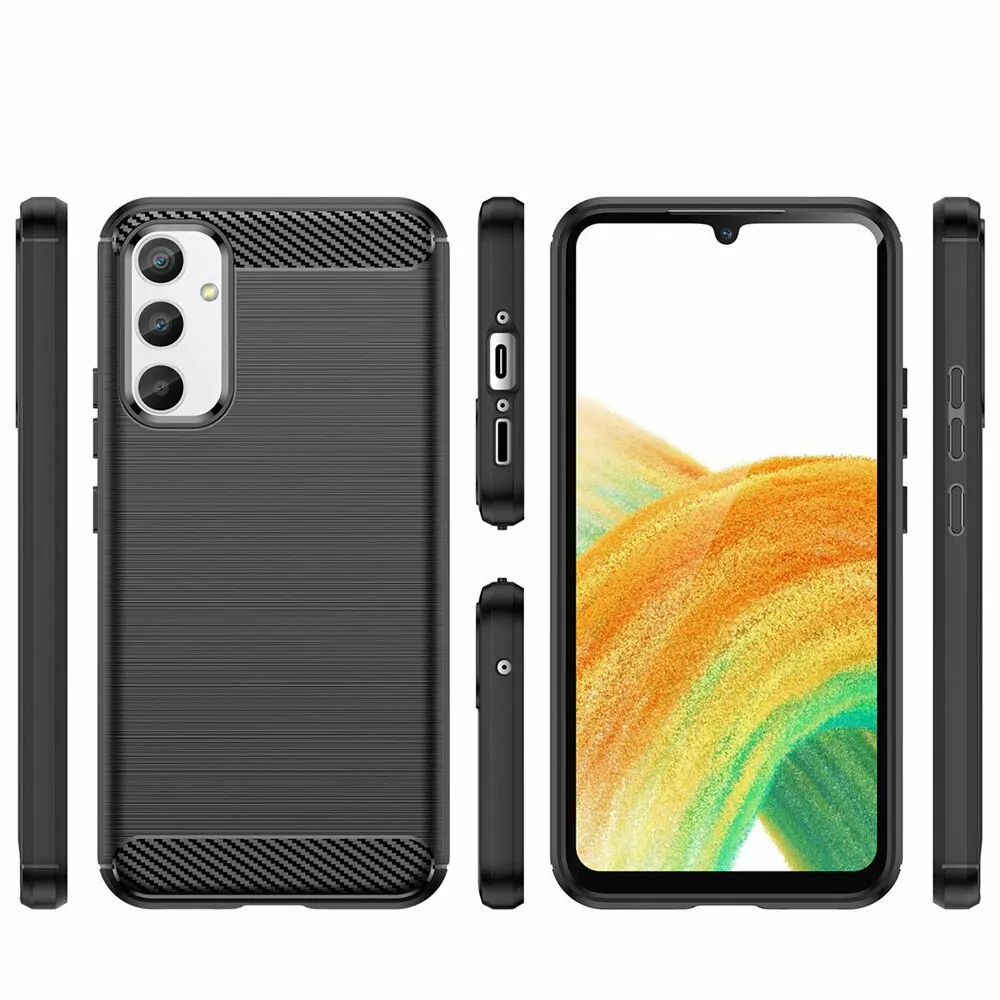 Silikonové pouzdro Coolcase Carbon na mobil Samsung Galaxy A34 5G Tmavě modré