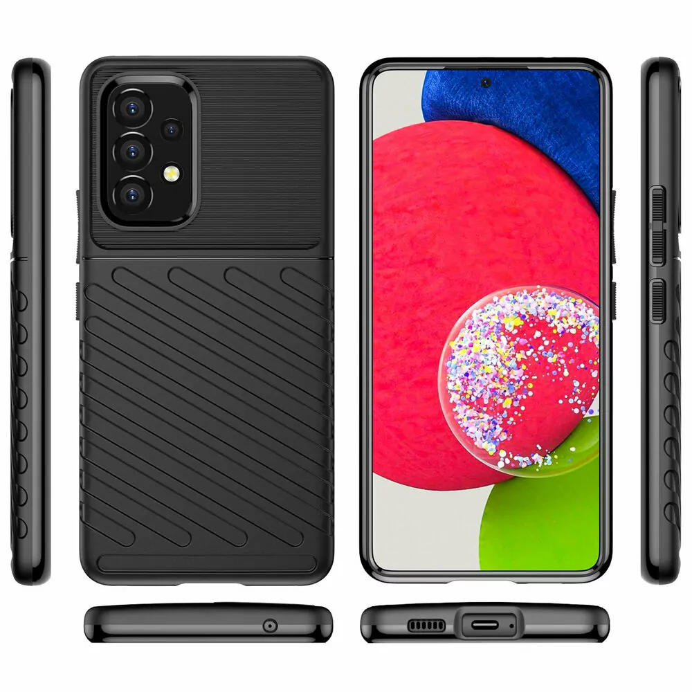 Odolnější gumové pouzdro Armored Thunder na mobil Samsung Galaxy A23 5G Černé