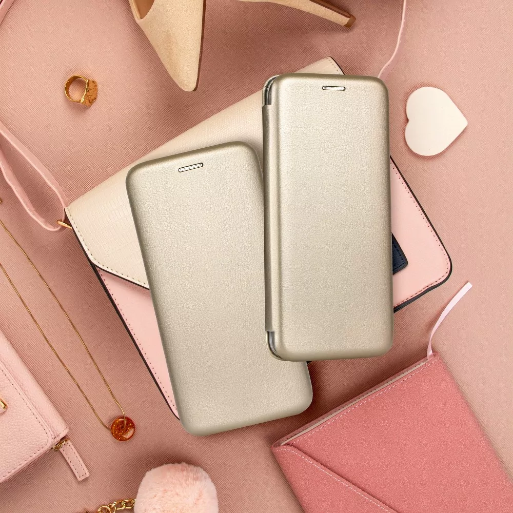 Otevírací flipové pouzdro Coolcase Elegance na mobil Samsung Galaxy A14 5G / LTE zlatavé