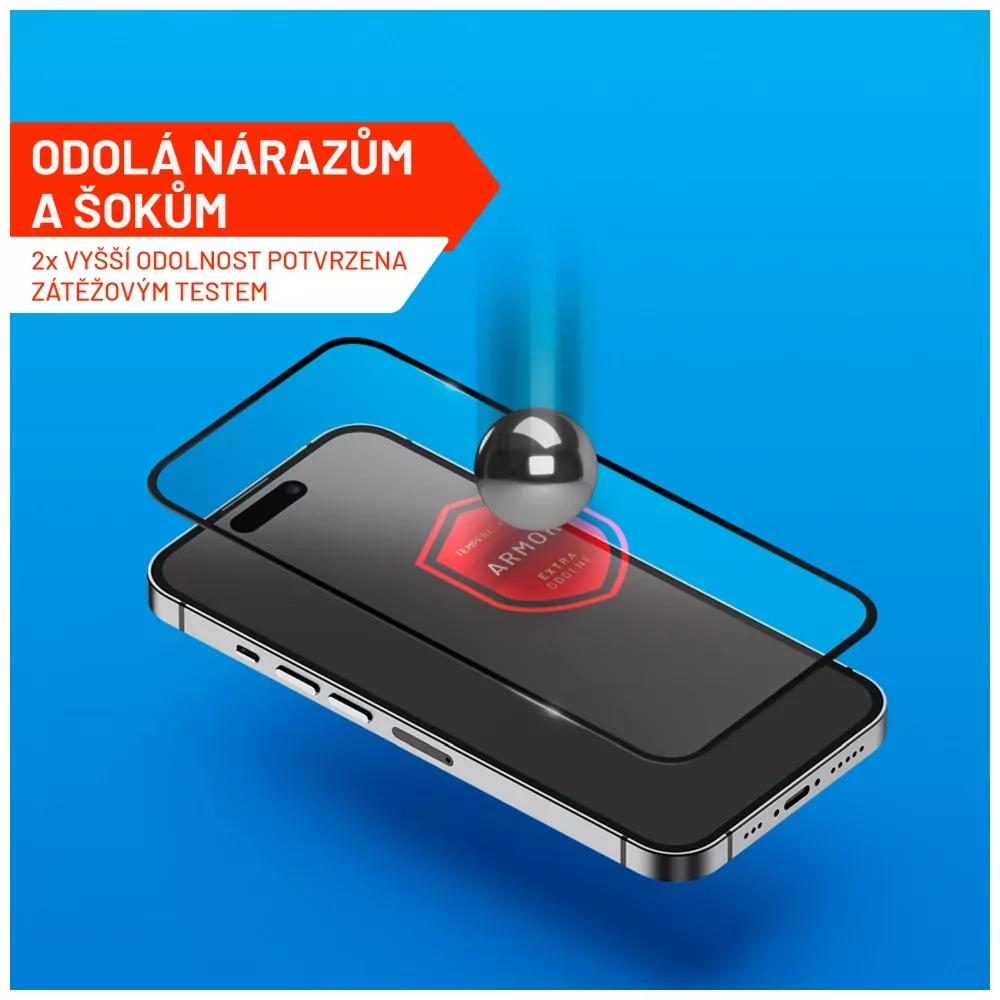 Prémiové ochranné sklo FIXED ARMOR na displej Apple iPhone 14 Pro černé s aplikátorem (8591680147113)