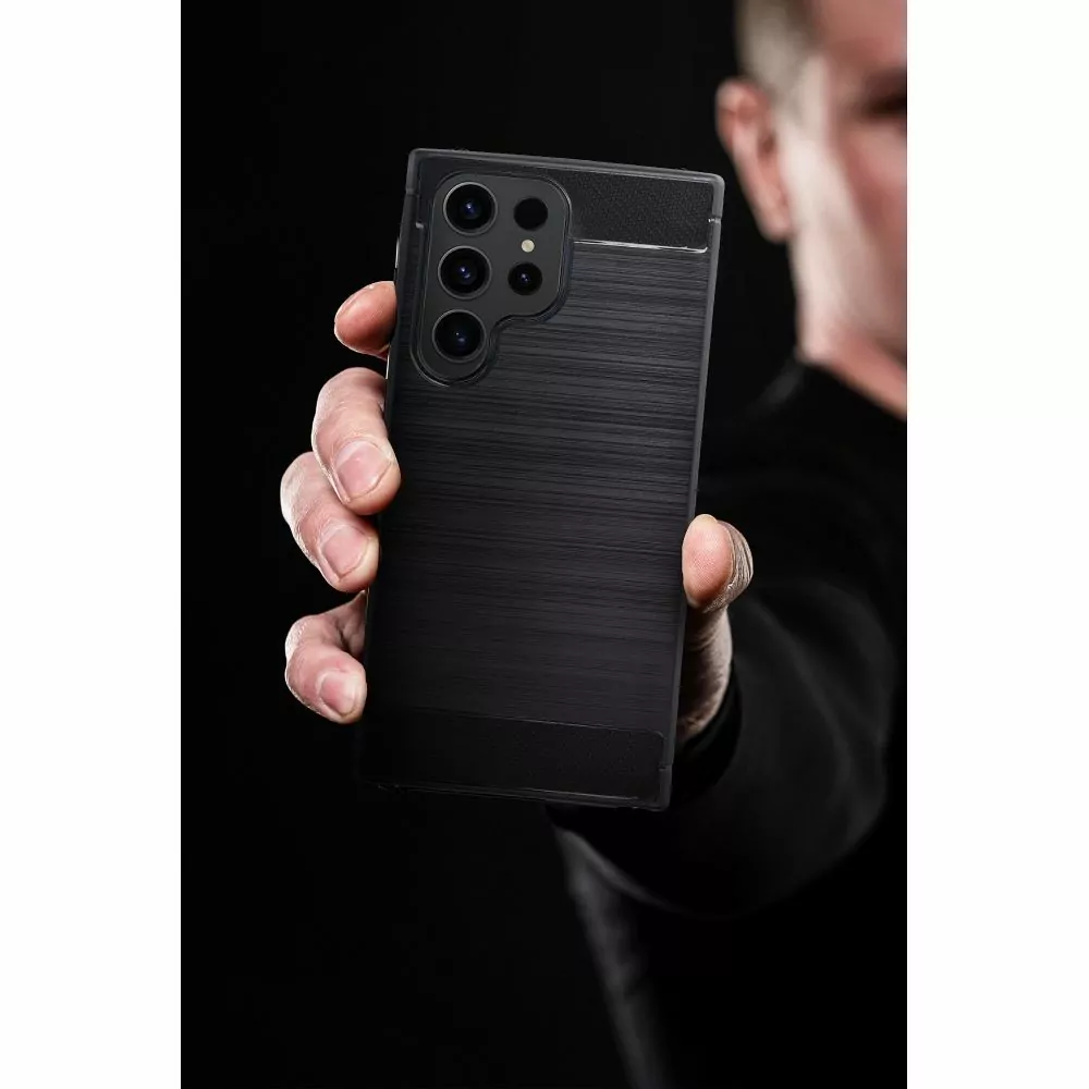 Silikonové pouzdro Coolcase Carbon na mobil Samsung Galaxy S23 Plus Černé