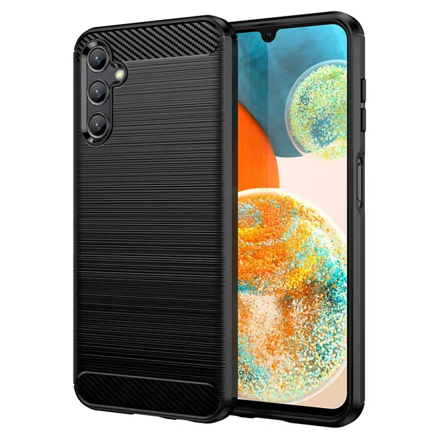 Silikonové pouzdro Coolcase Carbon na mobil Samsung Galaxy S23 Plus Černé