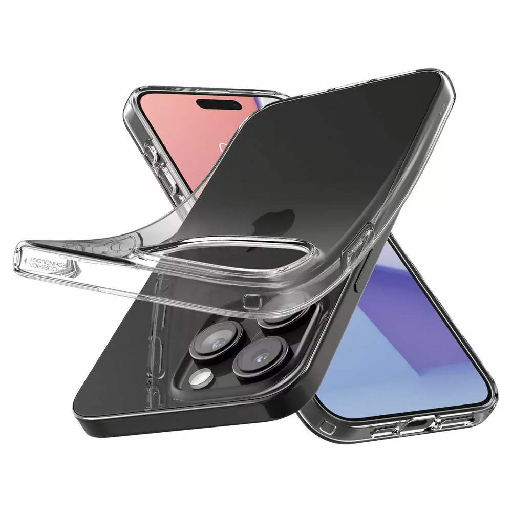 Silikonové pouzdro SPIGEN Crystal Flex na mobil Apple iPhone 15 Pro - tmavé