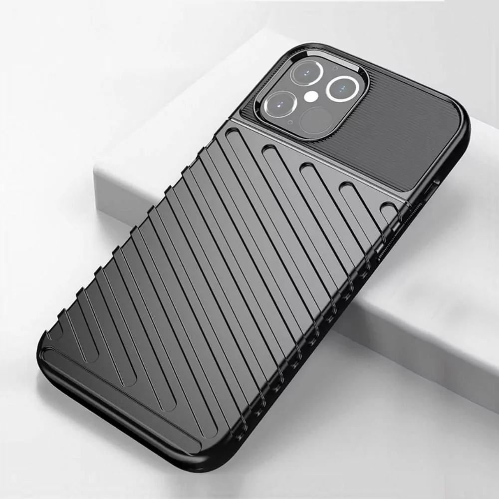 Odolnější gumové pouzdro Thunder na mobilní telefon Apple iPhone 15 Černé