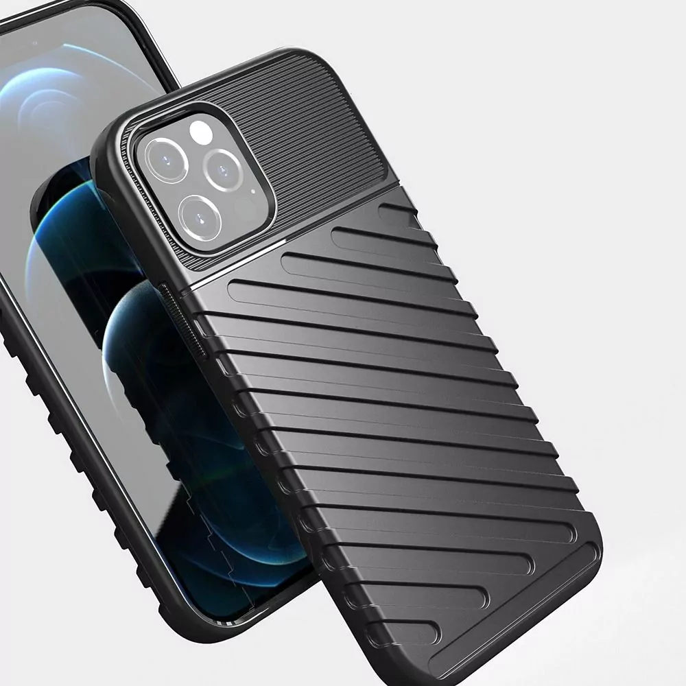 Odolnější gumové pouzdro Thunder na mobilní telefon Apple iPhone 15 Černé