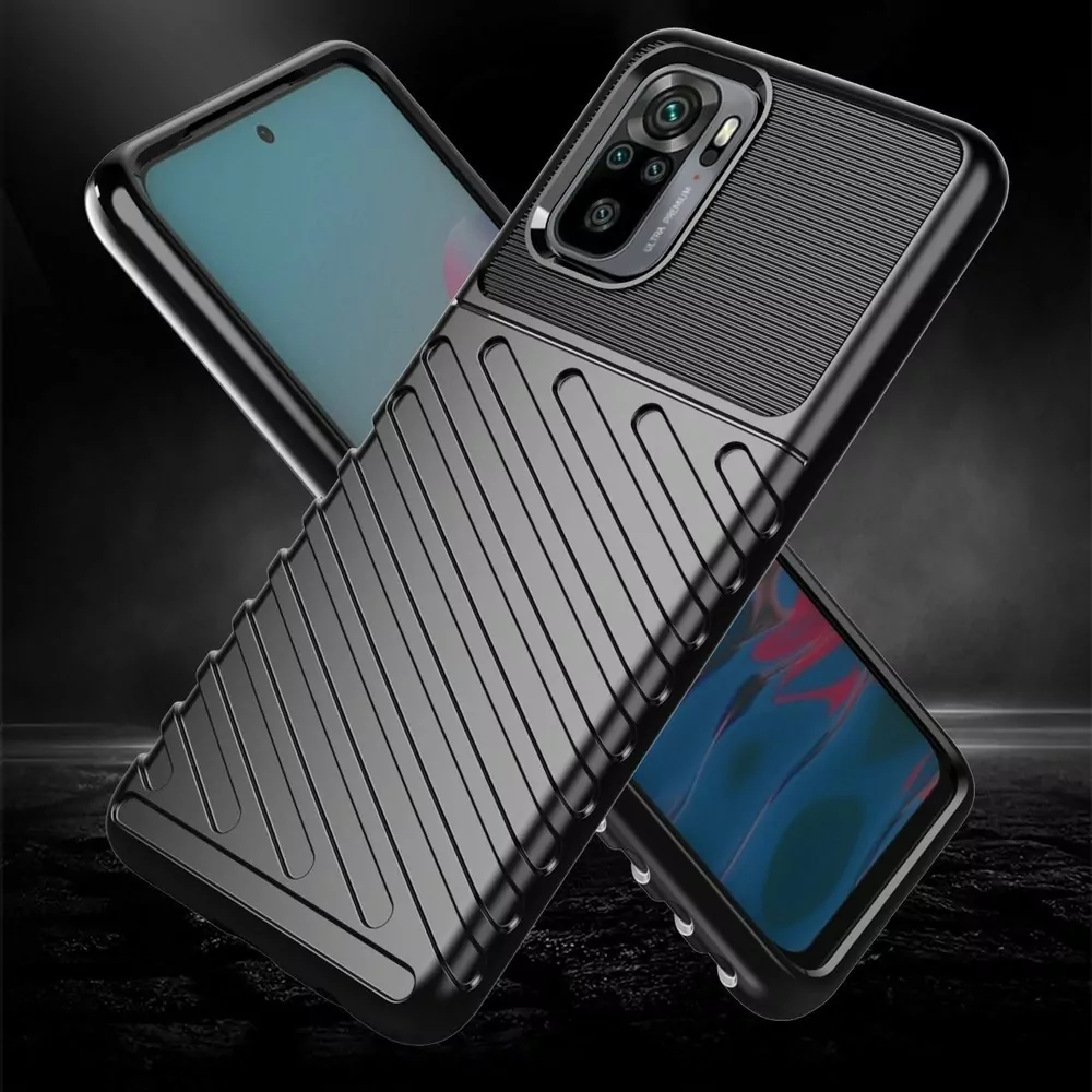 Odolnější gumové pouzdro Armored Thunder na mobilní telefon Xiaomi Redmi Note 12 4G Černé