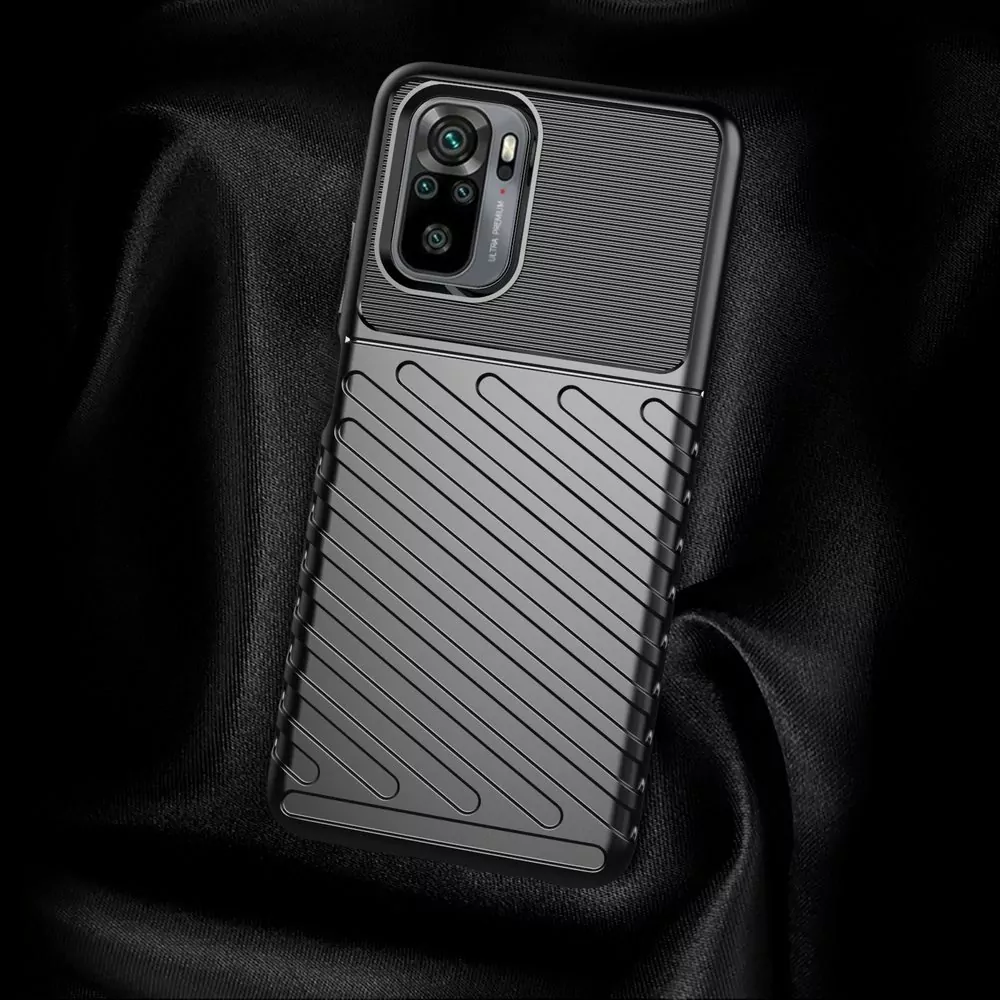 Odolnější gumové pouzdro Armored Thunder na mobilní telefon Xiaomi Redmi Note 12 4G Černé
