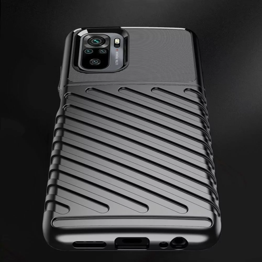Odolnější gumové pouzdro Armored Thunder na mobilní telefon Xiaomi Redmi Note 12 4G Černé