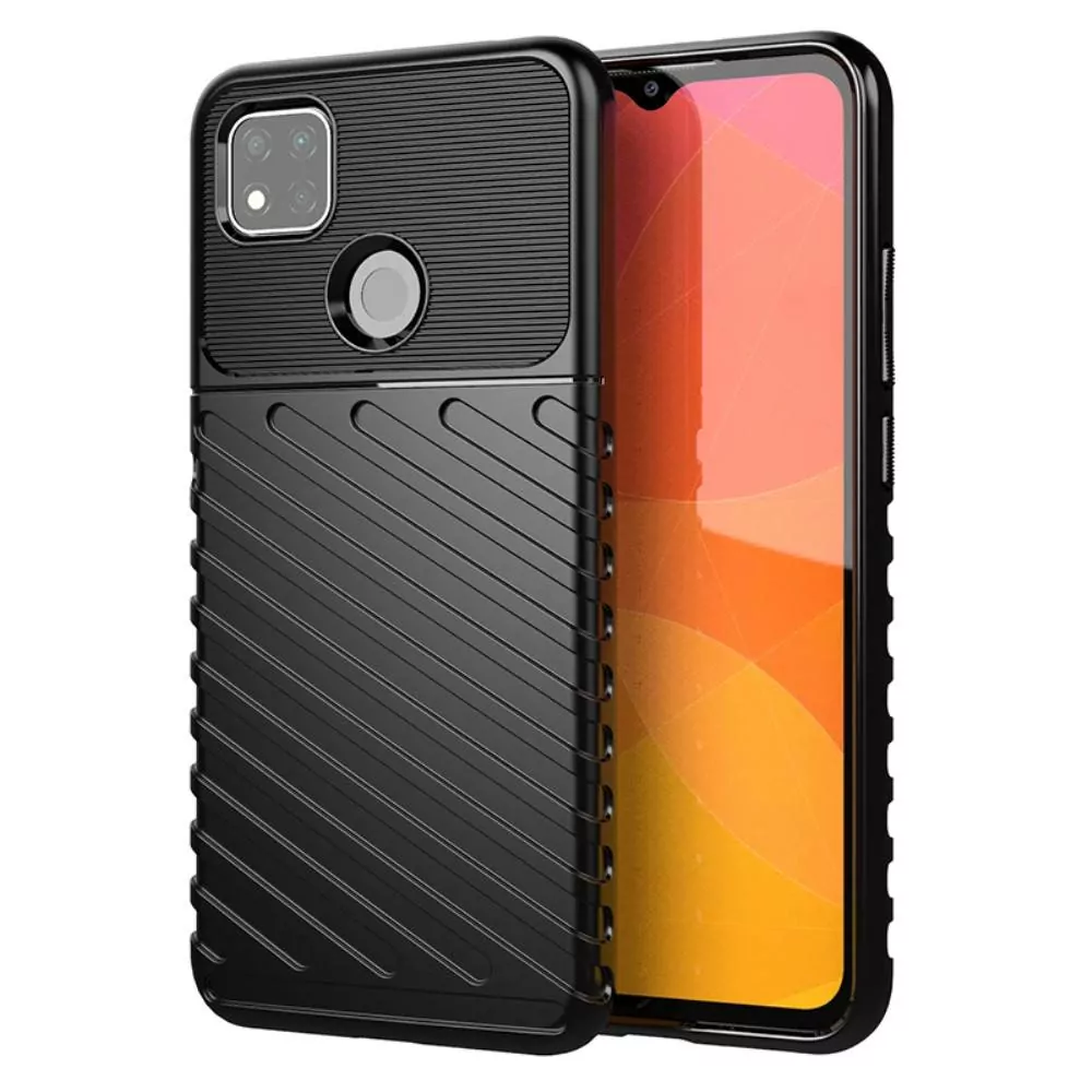Odolnější gumové pouzdro Armored Thunder na mobilní telefon Xiaomi Redmi 12 4G / 5G Černé