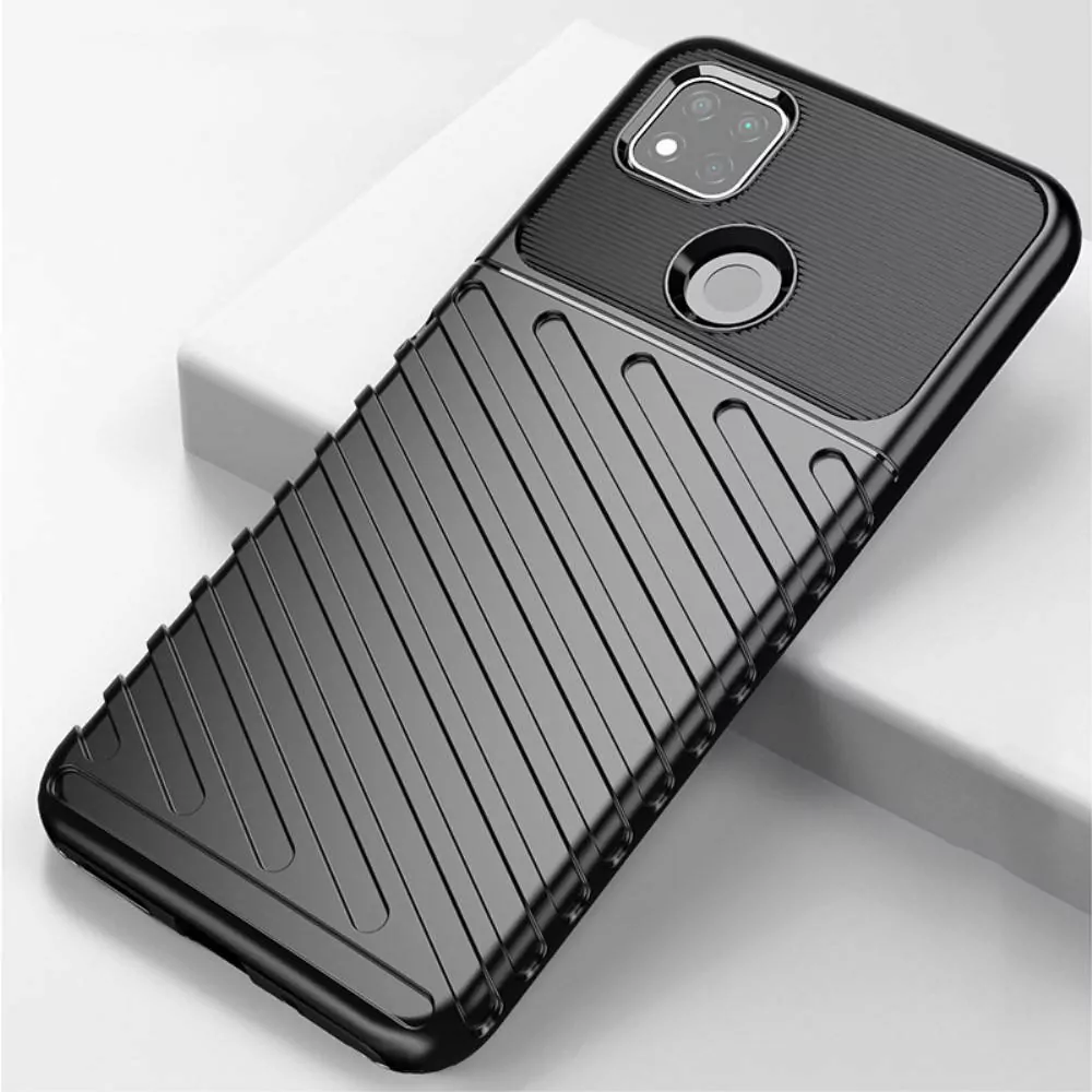 Odolnější gumové pouzdro Armored Thunder na mobilní telefon Xiaomi Redmi 12 4G / 5G Černé