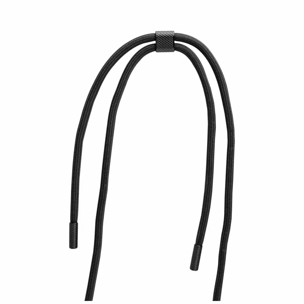 Pevné silikonové pouzdro FIXED Pure Neck Crossbody na mobil Samsung Galaxy S24 s popruhem přes rameno - čiré - černá šňůrka
