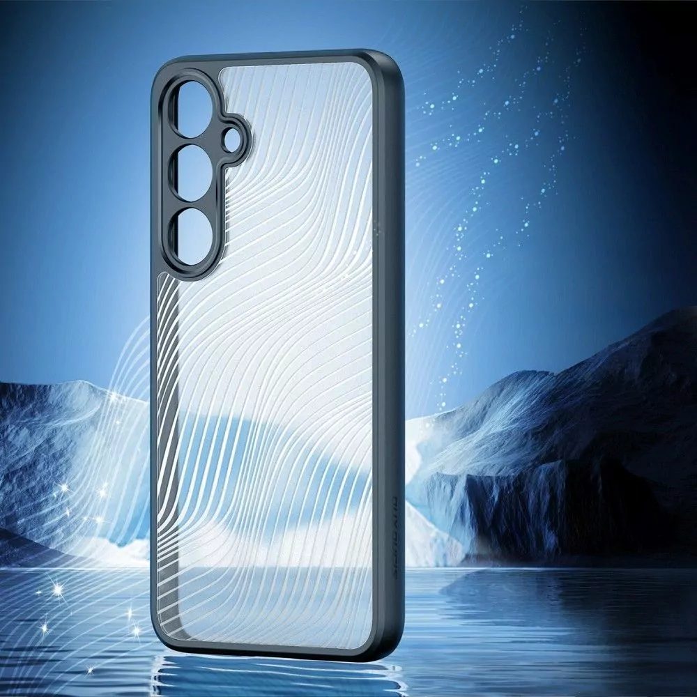 Silikonové pouzdro Dux Ducis Aimo na mobil Samsung Galaxy S24 Plus čiré - černé