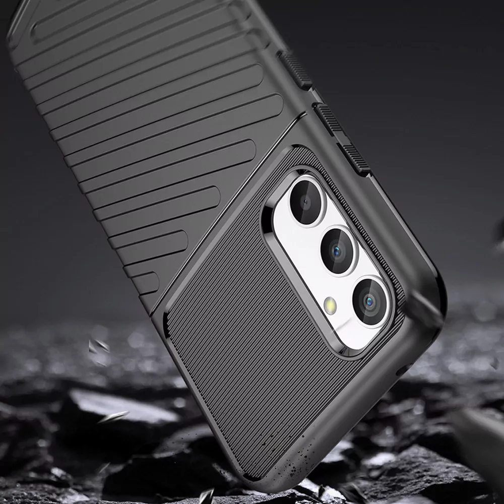 Odolnější gumové pouzdro Armored Thunder na mobil Samsung Galaxy A35 5G Černé