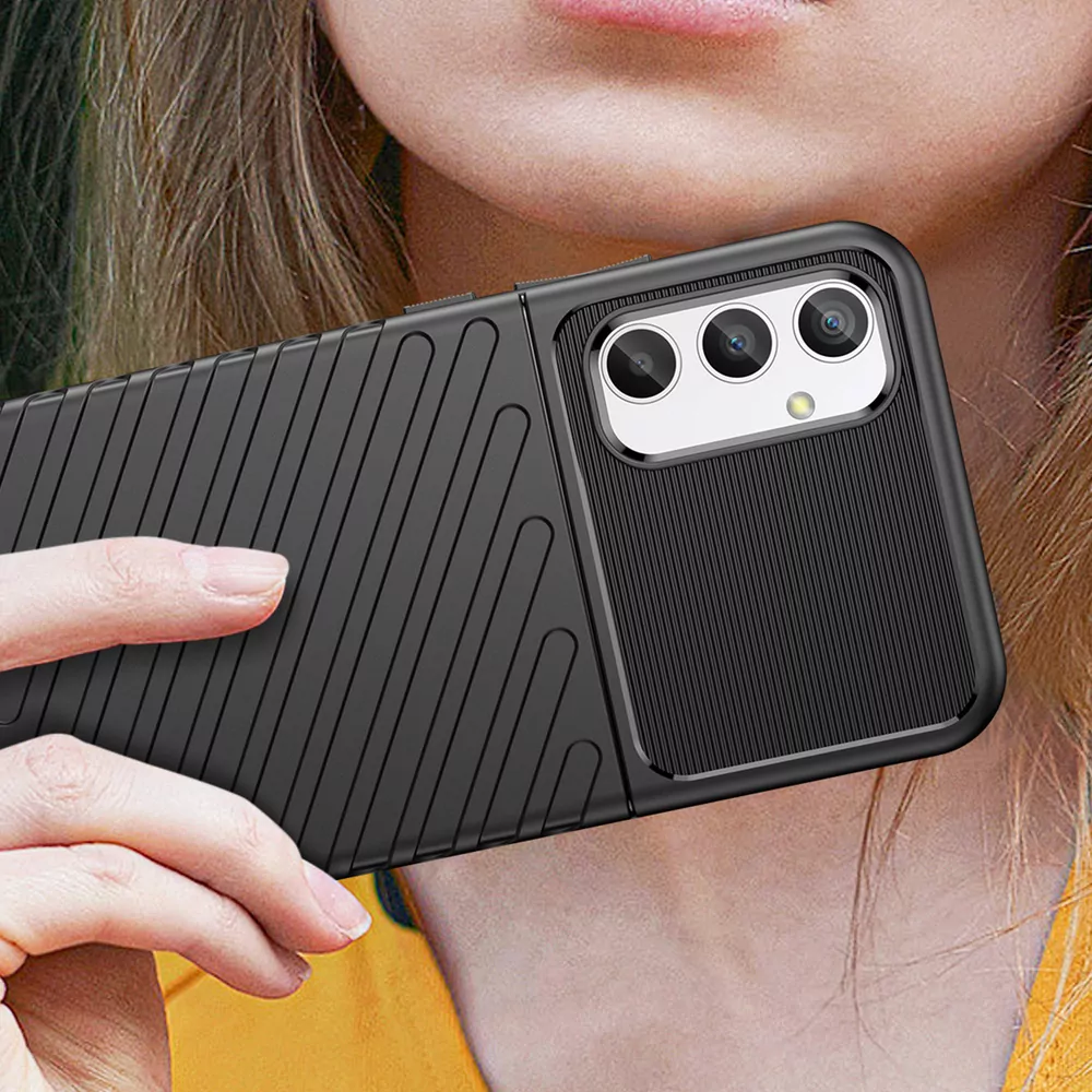 Odolnější gumové pouzdro Armored Thunder na mobil Samsung Galaxy A35 5G Černé