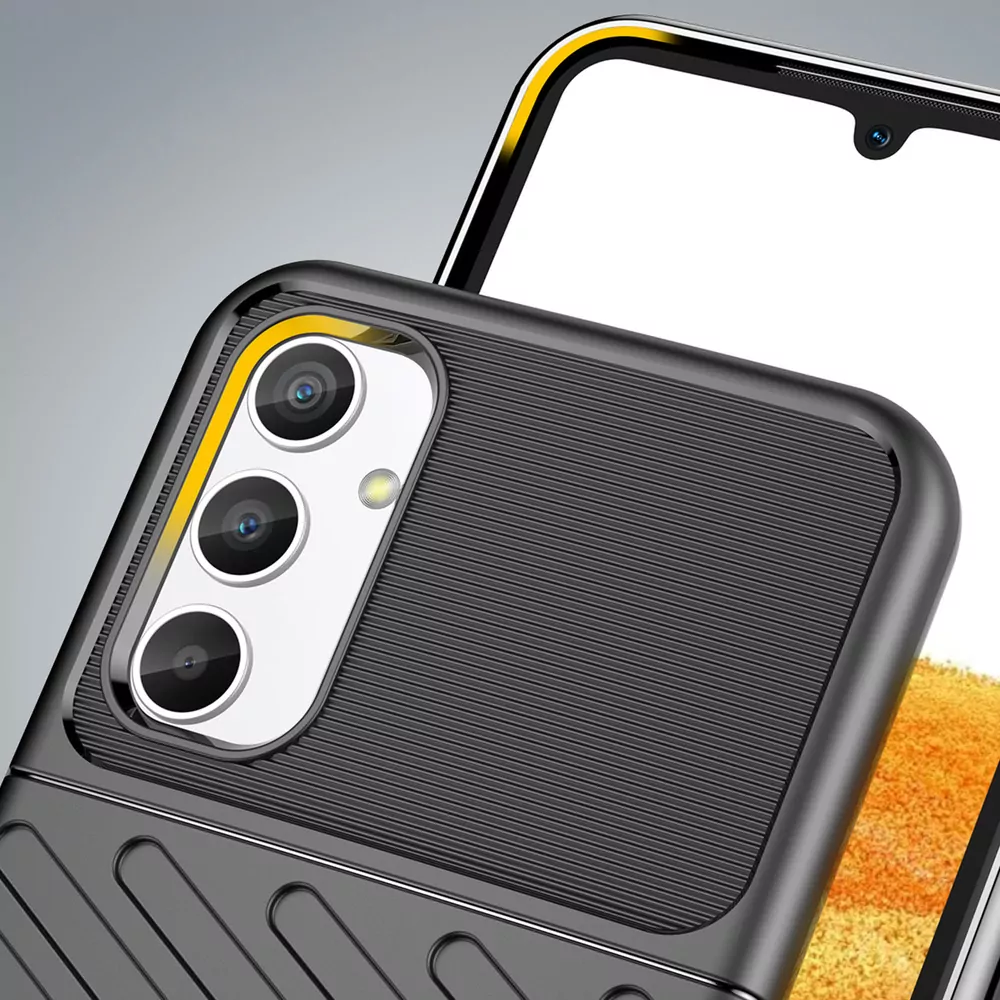 Odolnější gumové pouzdro Armored Thunder na mobil Samsung Galaxy A35 5G Černé