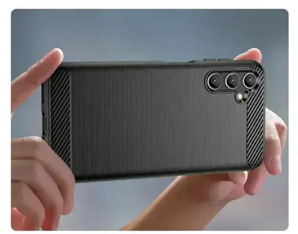 Silikonové pouzdro Coolcase Carbon na mobil Samsung Galaxy A15 / A15 5G Černé