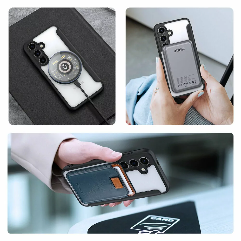 Prémiové flip pouzdro DUX DUCIS Skin X na mobil Samsung Galaxy S24 Plus Modré - MagSafe kompatibilní