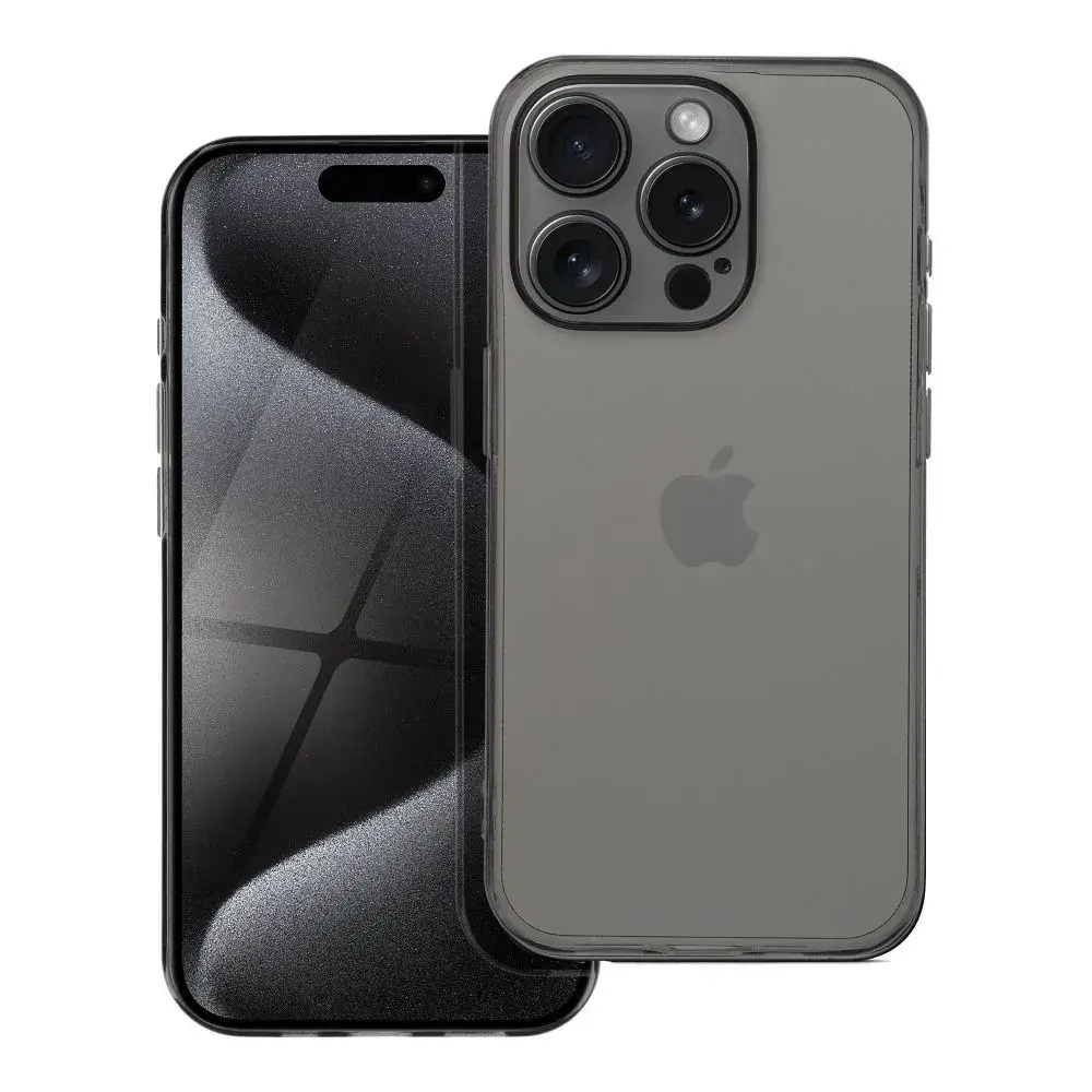 Silikonové pouzdro COOLCASE BOX PREMIUM 1,5mm na mobil Apple iPhone 15 Pro - Tmavé transparentní