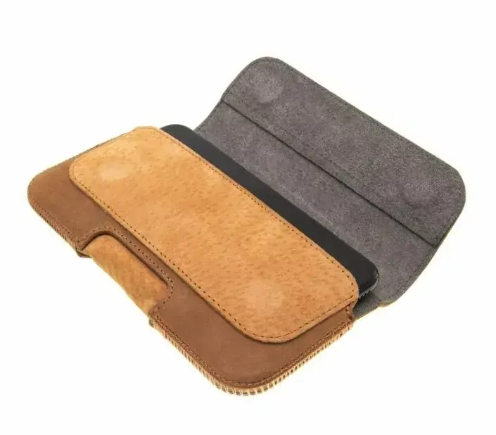 Horizontální kožené pouzdro FIXED Posh na opasek, vel. 5XL+, hnědé