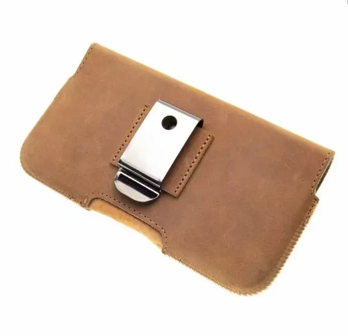 Horizontální kožené pouzdro FIXED Posh na opasek, vel. 5XL+, hnědé