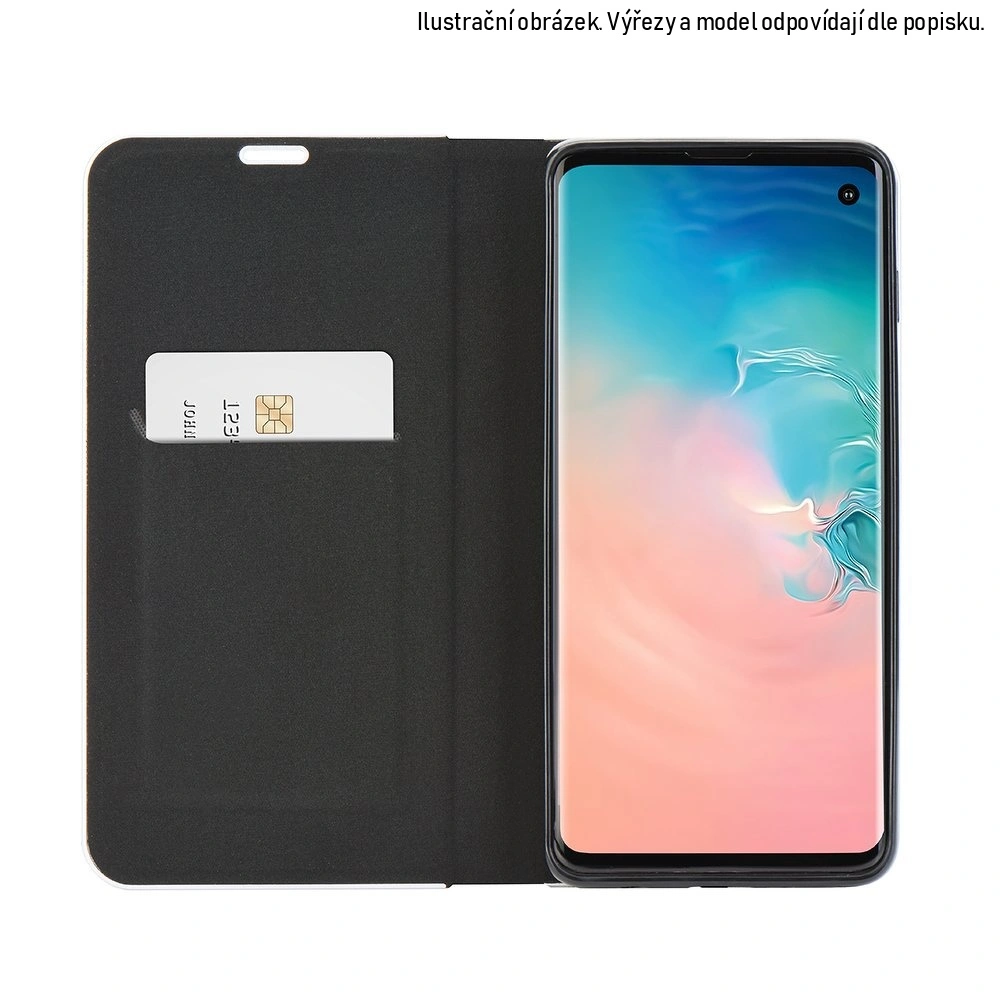 Luxusní flip pouzdro Coolcase Luna Carbon Book na mobil Samsung Galaxy S10 Černé