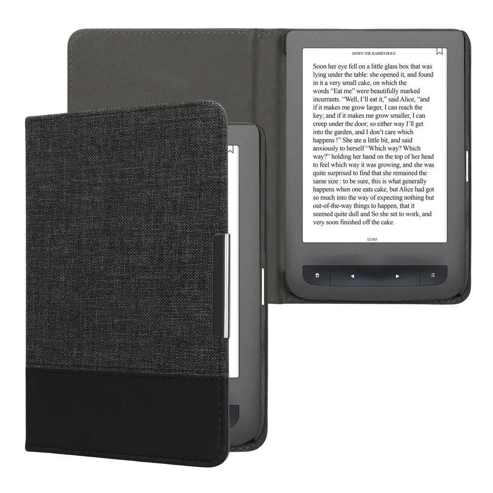 Pouzdro na čtečku Pocketbook Touch Lux 3/Basic Lux/Basic Touch 2 kwmobile - antracitová/černá