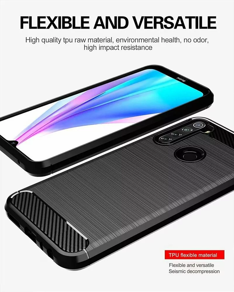 Silikonové pouzdro Coolcase CARBON na mobil Xiaomi Redmi Note 8T Černé