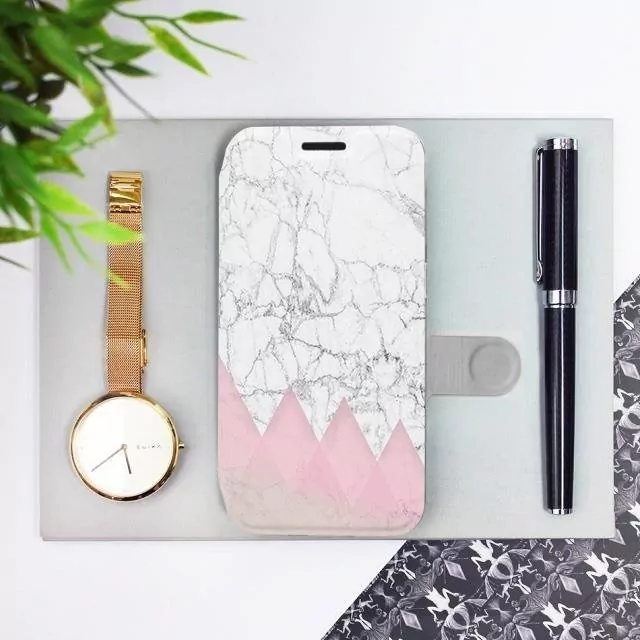 Knížkové flip pouzdro Mobiwear - na Huawei Y5 2019 / Honor 8S - MX02R - Marble triangle