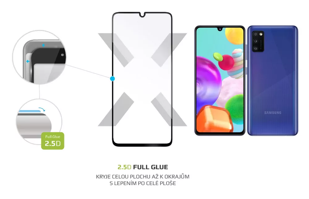 Tvrzené ochranné sklo Fixed na displej Samsung Galaxy A41 Černé (8591680111749)