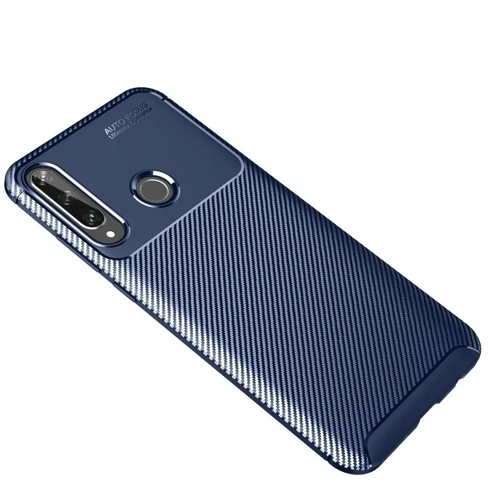 Silikonové pouzdro Coolcase CARBON Fiber na mobil Huawei Y6p modré