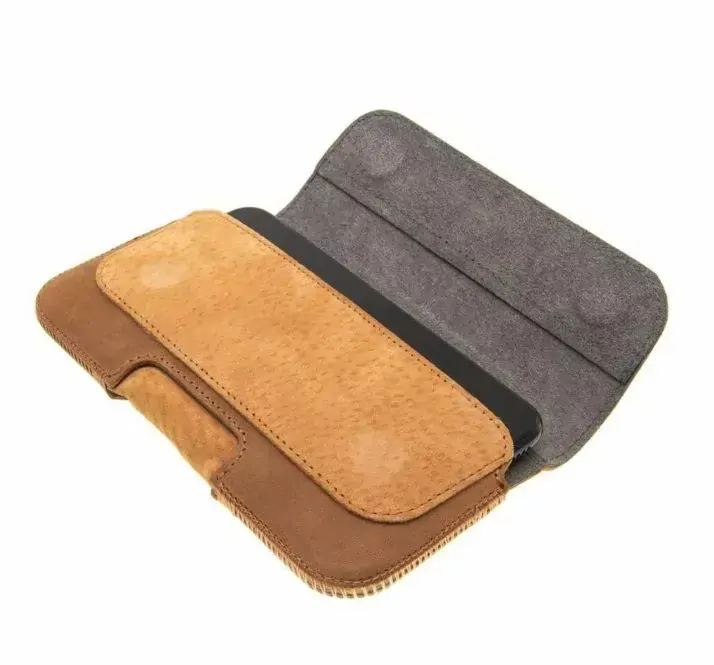 Horizontální kožené univerzální pouzdro na opasek FIXED Posh, pravá kůže, vel. 6XL, hnědé
