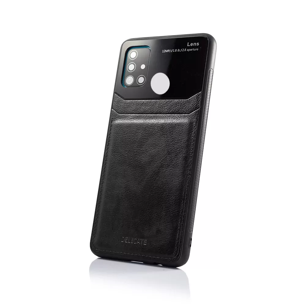 Silikonové pouzdro SLIM LEATHER na mobil Samsung Galaxy A21s Černé