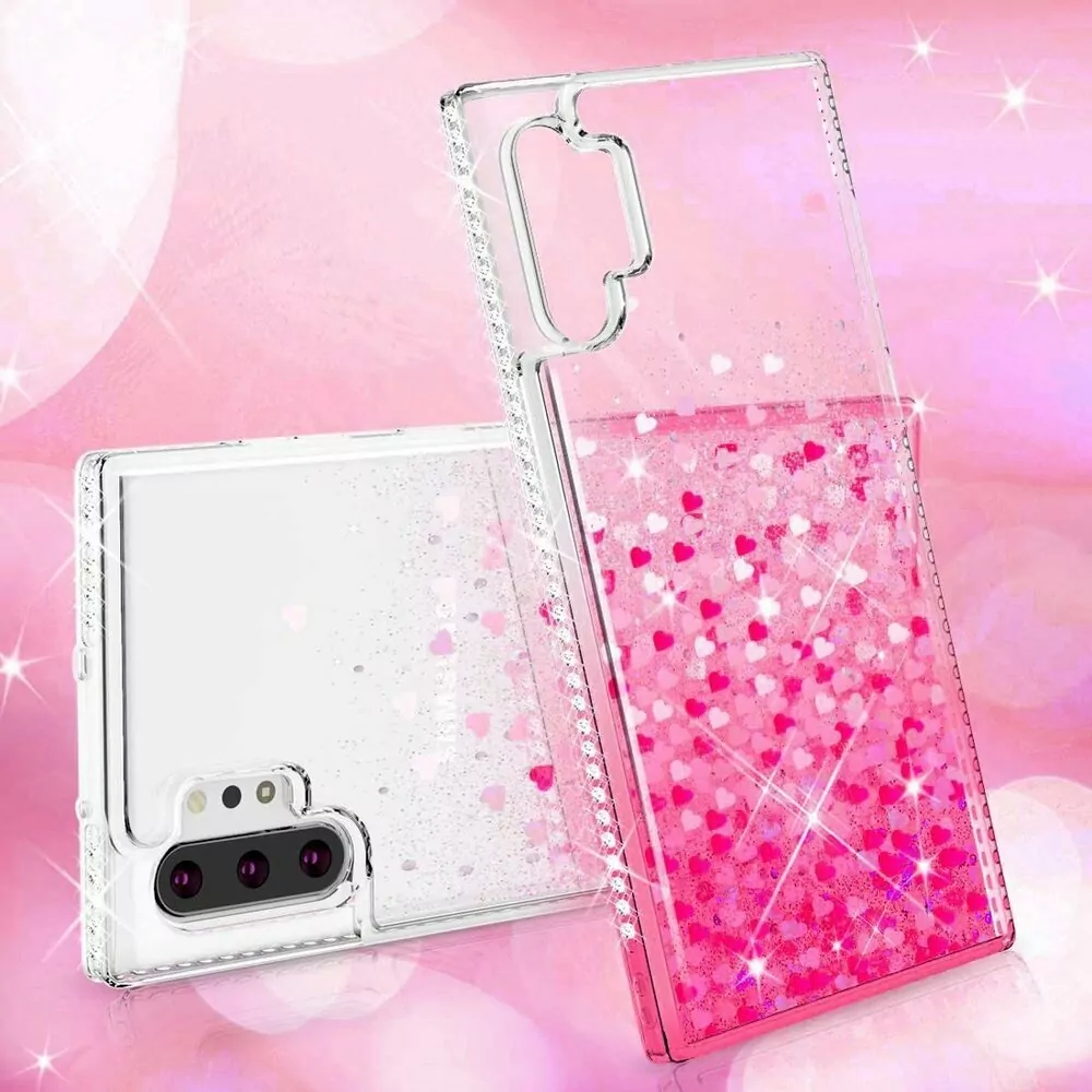 Třpytkové pouzdro Sand Case Diamond na mobil Samsung Galaxy M21 Růžové - čiré