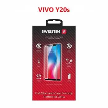 Tvrzené ochranné sklo SWISSTEN FULL GLUE na celý displej Vivo Y20s černé, case friendly