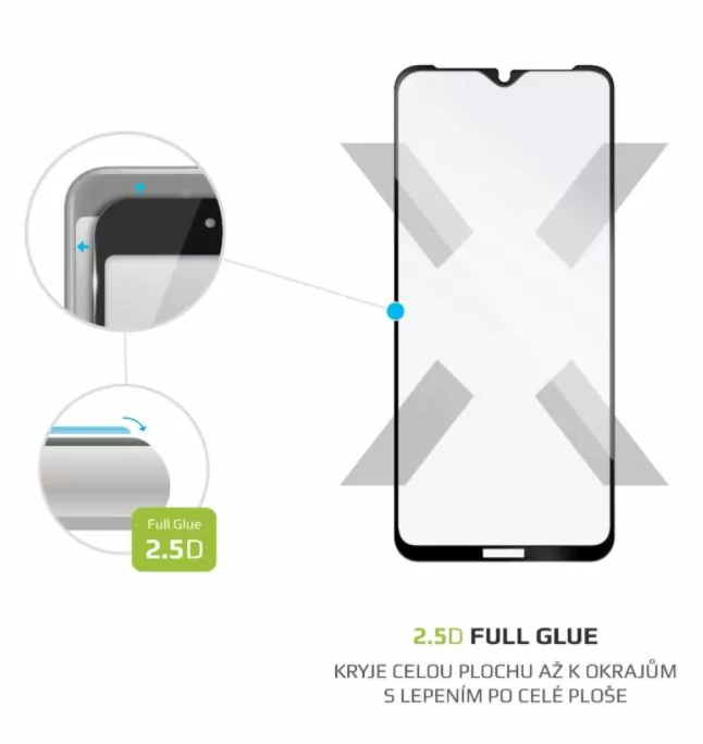 Ochranné tvrzené sklo FIXED Full-Cover pro Nokia 2.4 Černé, na celý displej