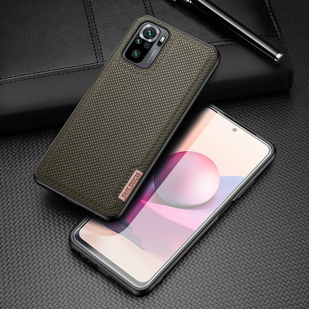 Elegantní pouzdro Dux Ducis Fino Nylon na mobil Xiaomi Redmi Note 10 / 10S - Zelené