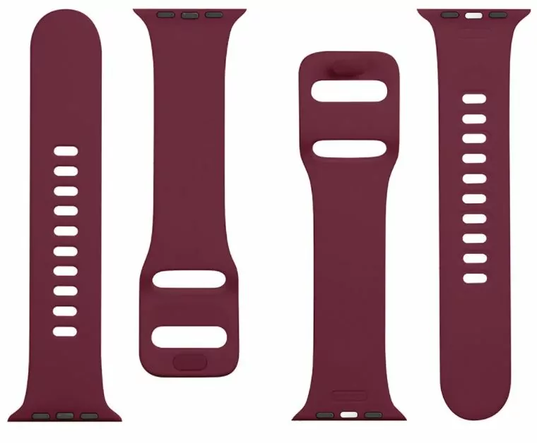Tactical 798 Wine Red Náhradní silikonový pásek / řemínek s přezkou k hodinkám Apple Watch 1 / 2 / 3 / 4 / 5 / 6 / 7 / SE 42 / 44 / 45 mm