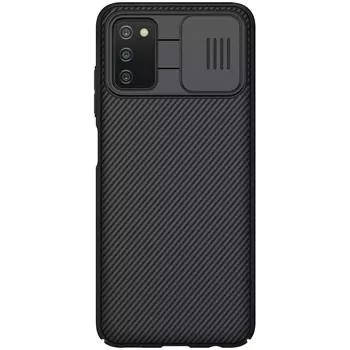 Silikonové pouzdro Nillkin CamShield na mobil Samsung Galaxy A03s černé s krytkou fotoaparátu