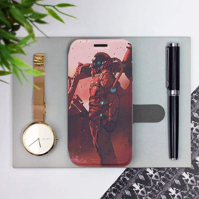 Flipové pouzdro Mobiwear na mobil Samsung Galaxy A03s - MA09S Průzkumník s červeným vozítkem - nemá na boku otvor pro čtečku otisků prstů