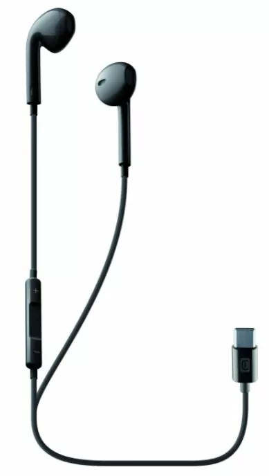 Handsfree sluchátka do uší s USB-C konektorem, Cellularline ORBIT, černá (kompatibilní s iPhone 15 a vyšší)