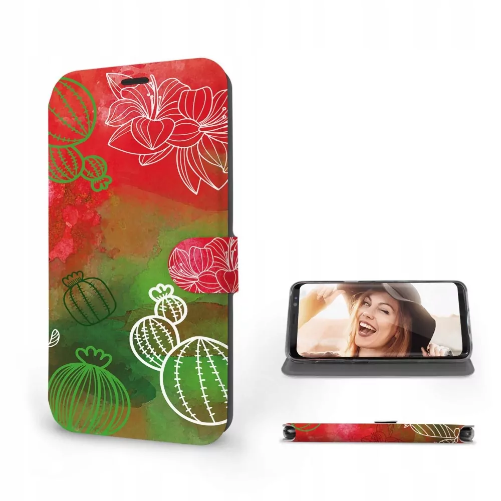 Flipové pouzdro Mobiwear na mobil Apple iPhone 13 Pro Max - MG01S Vodovkové kaktusy - výprodej