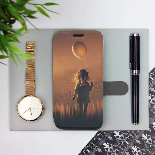 Flipové pouzdro Mobiwear na mobil Xiaomi Redmi 9AT - MA05S Holčička s balónkem v plynové masce - výprodej